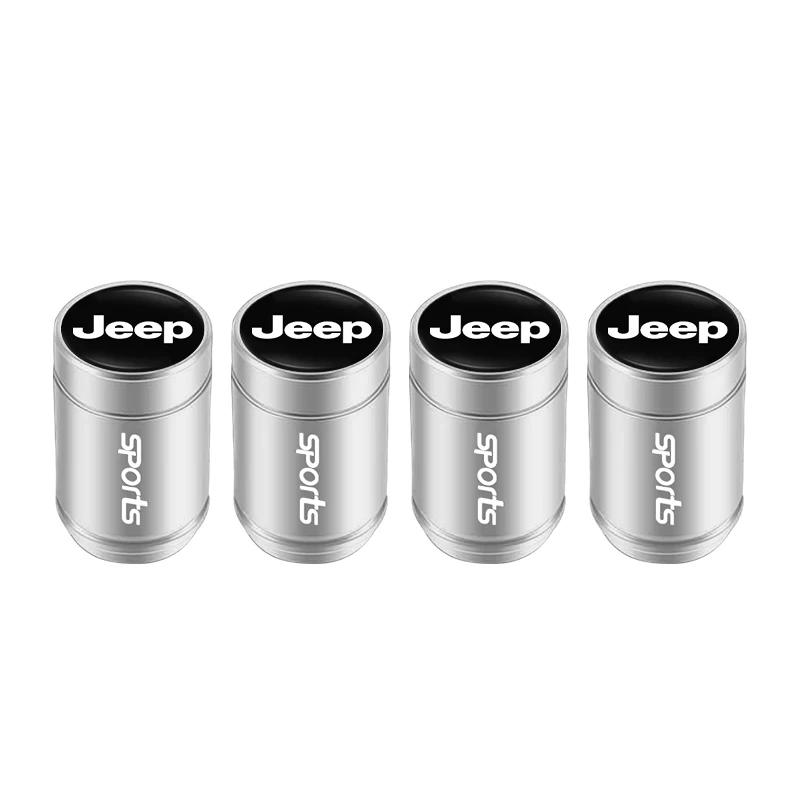 4Pcs Aluminum Alloy Tire Valve Stem Caps Dustproof Air Valve Caps Car Accessories For Jeep Wrangler Grand Cherokee Compass ANT1