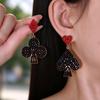 Punk Rhinestone Playing Card Pendant Necklace, Unisex Fashion Jewelry