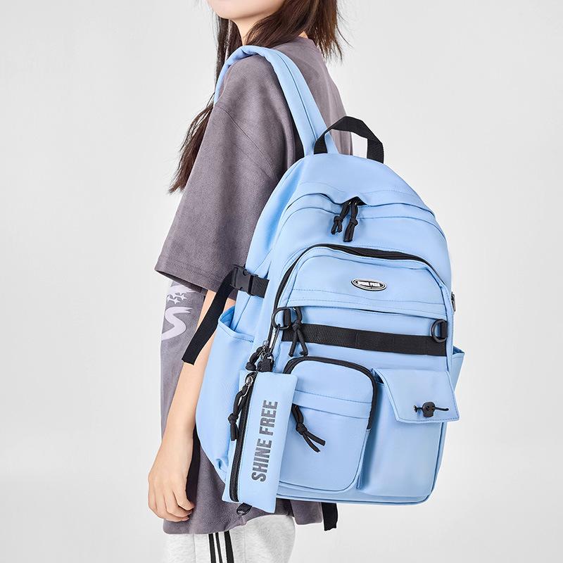 Lightweight ins versatile workwear style schoolbag men's high-quality large capacity Japanese backpack travel backpack men