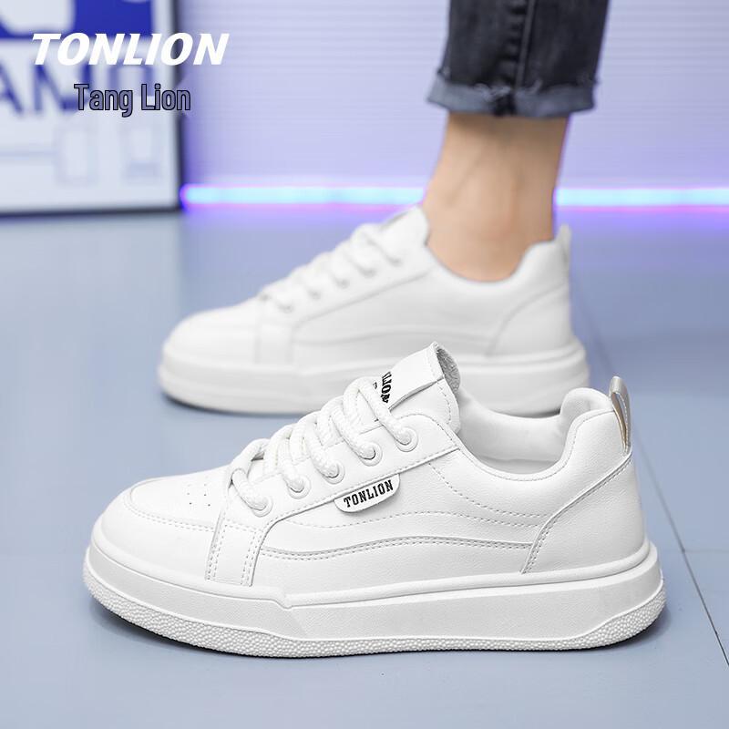 TonLion Women s Korean Style Casual White Sneakers 38