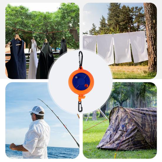 Yousheng 10M Portable Retractable Clothesline with Buckles Clips Heavy Duty Retracting Laundry Rope Bathroom Laundry Room Indoor Outdoor