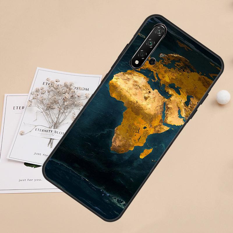 Africa Map For Huawei Nova 8i 7i 11i 12i 12s 9 10 SE Y60 Y61 Y70 Y72 Y73 Y90 Y91 P20 P40 P30 Lite Case