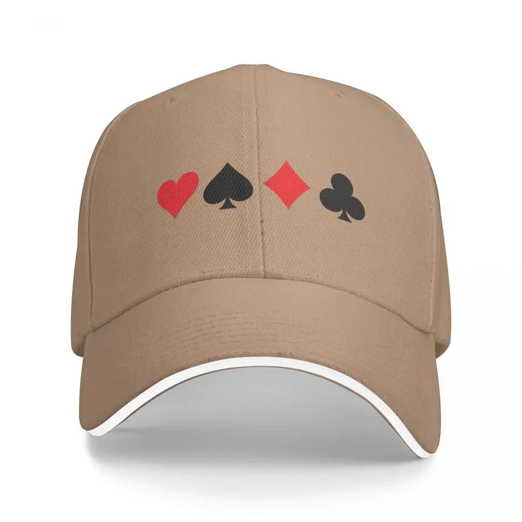 Suit Cards Spades Hearts Diamonds Clubs Design Baseball Caps Snapback Fashion Baseball Hats Breathable Casual For Unisex And Women