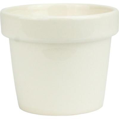 MégaCréa DIY - Small Ceramic Flower Pot Off-white 8 Cm