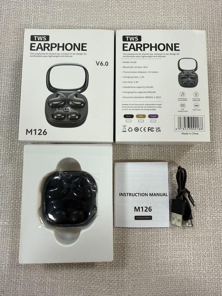 New Smart M126 Dual Bluetooth Sleep Earphones - 2 Pairs with Private Mold Design