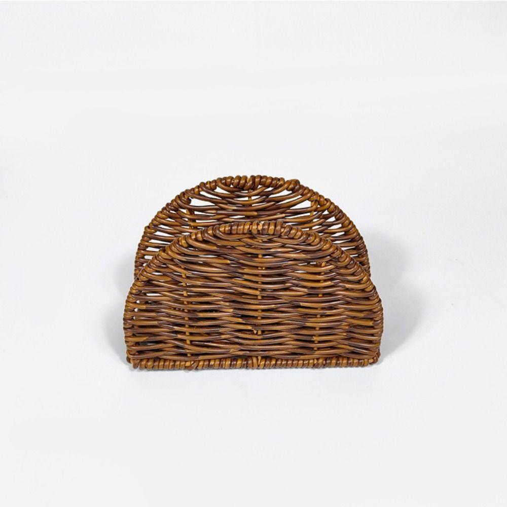 Retro Simulated Rattan Napkin Holders Rustic Style Tissue Storage Rack Desktop Use