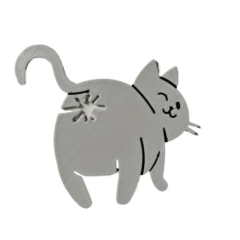 

1pc 3D Printed Cat Butt Seal Clip Reusable Moistureproof Dustproof Food Bag Clip Funny Cute Animal Design Quirky Home Decor Gift серый
