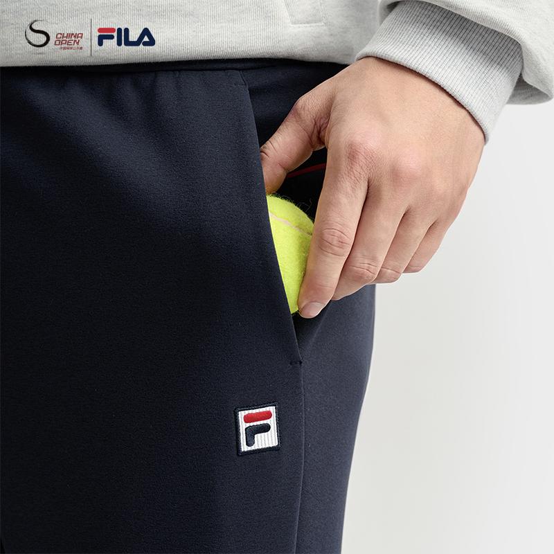 FILA Tennis Classic Simple Casual Versatile Fleece Knitted Sports Pants Men bottoms Sky-Blue A11M543615FBU