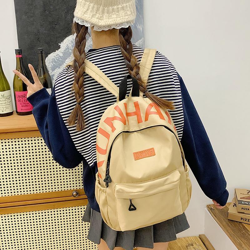 High value letter printing, junior high school students, primary school students, simple and versatile, ultra-light college style backpack