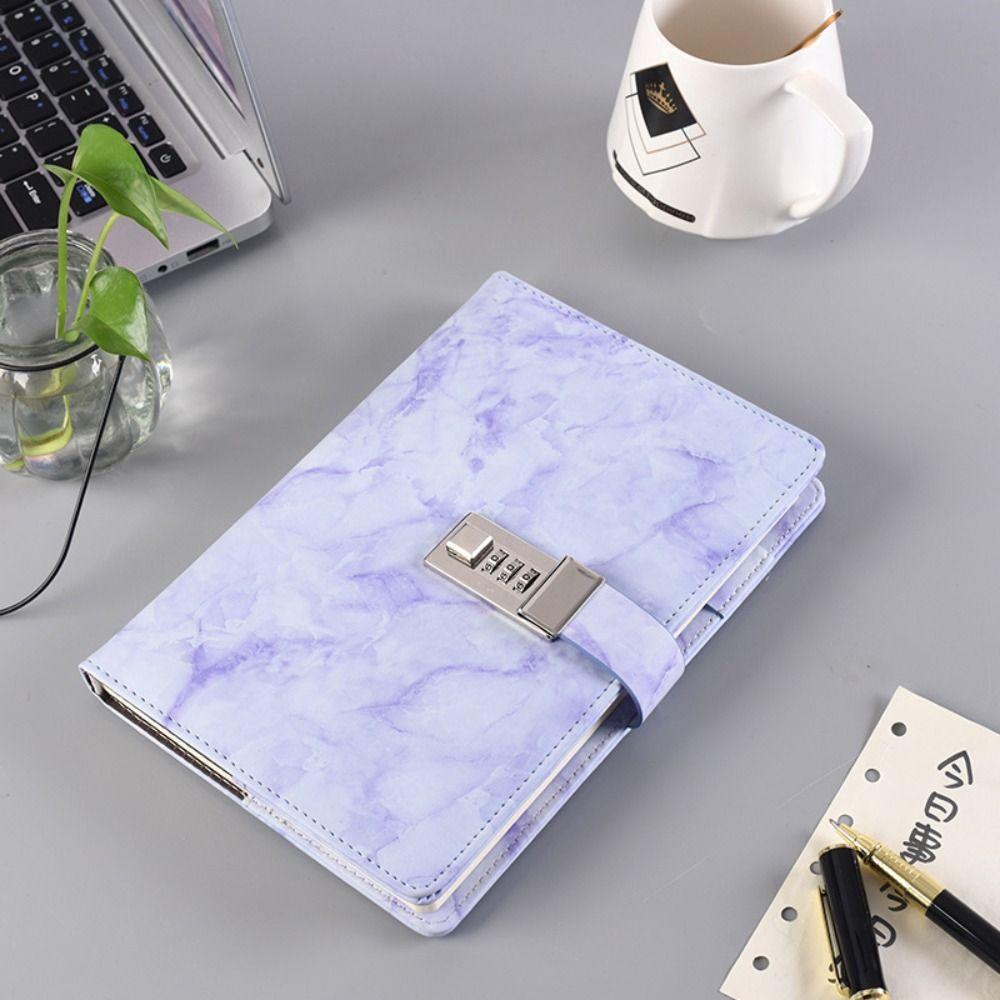 Planner Handbook Hand Ledger Notepad PU Leather Thickened Notebook Diary A5 Password Book With Lock