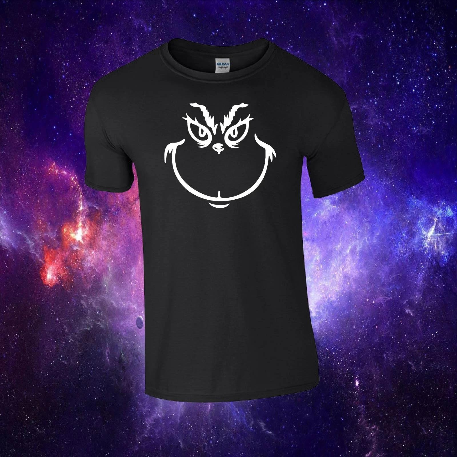Grinch Face Christmas Xmas Holiday Gift Kids/Adults Top T-shirt Tee L