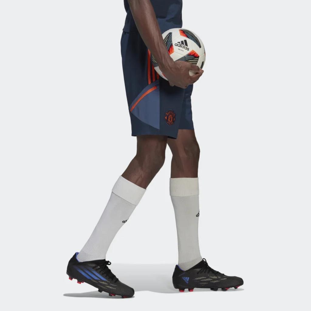 Adidas Manchester United Condivo 22 Downtime Comfortable Stylish Striped Football Shorts Men Shorts Navy-Blue HH9336