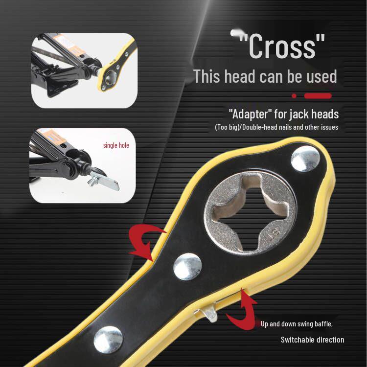 Vehicle-Mounted Labor-Saving Scissor Jack Ratchet Wrench for Tire Removal