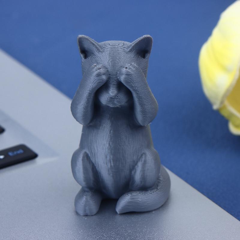 1/3 Stück Drei Weise Nicht Katze Ornament Set Minimalistische Katzenfigur Bedeckte Ohren Mund Augen für Katzenliebhaber Haus Schreibtisch Dekor