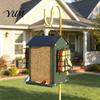 Wild Birds Food Holder Metal Bird Suet Feeder, Hanging Feeder with Cage, Outdoor Backyard Station House Shaped for Outdoors Garden Yard Decor Creative