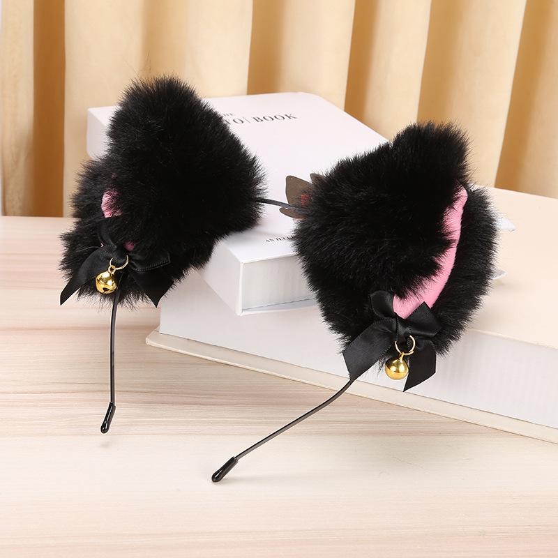 1PC Cat Ear Bow Headband Necklace Claw Gloves Cosplay Plush Bell Hairband Women Girl Masquerade Party Headwear Hair Wholesale