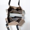 Square tote with faux leather shoulder bag