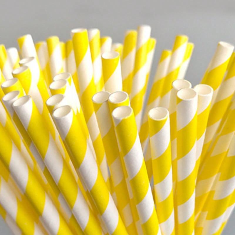 Paper Straws - Striped Straws In 16 Colors, Friendly - Non-Soggy Paper Straws
