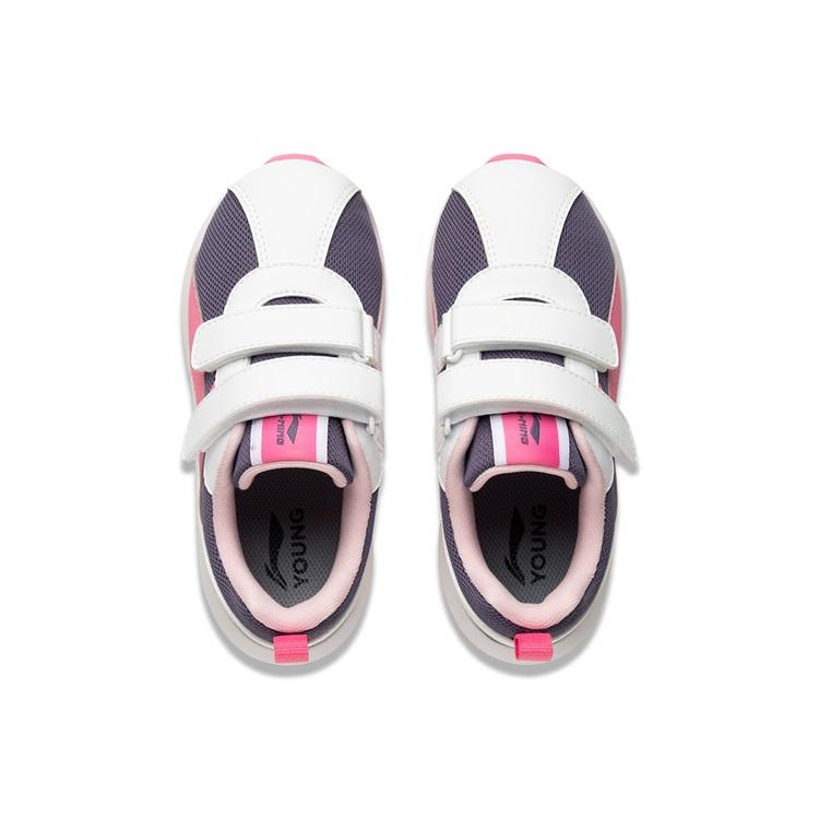 Li Ning Fashionable Comfortable Non-Slip Shock Absorbing Wear-Resistant Rebound Breathable Low-Top Casual Shoes Kids sneaker Purple YKAP148-8