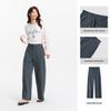 Semir Women's Half Elastic Waist Split Wide-Leg Casual Pants