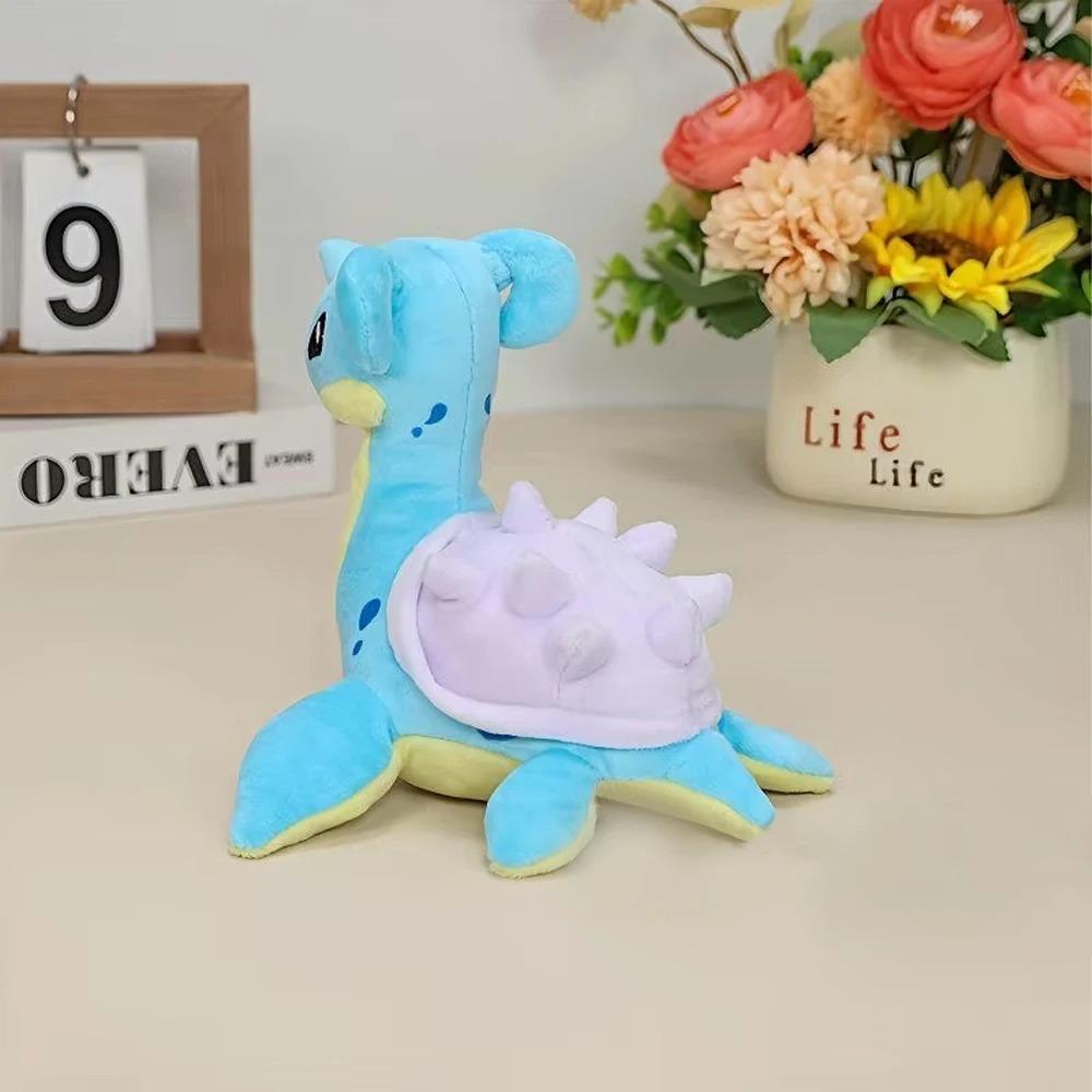 Peluches Lapras Kawaii Dessin Animé Mignon Esprit de l'Eau Poupées en Peluche Coussin Décoratif Cadeau d'Anniversaire Pour Enfants Amis Garçons