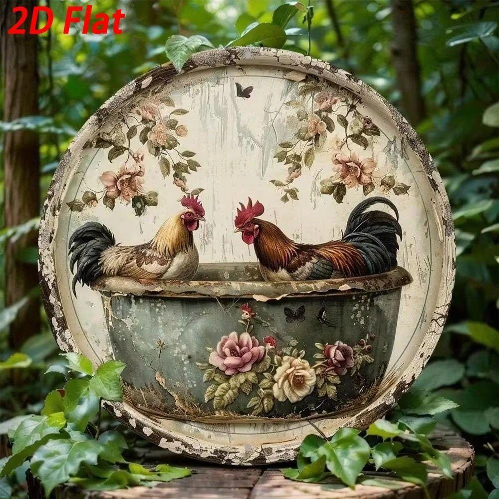 Rustic Farmhouse Fresh Eggs Metal Tin Sign Kitchen Wall Art Decor 20x20 Cm