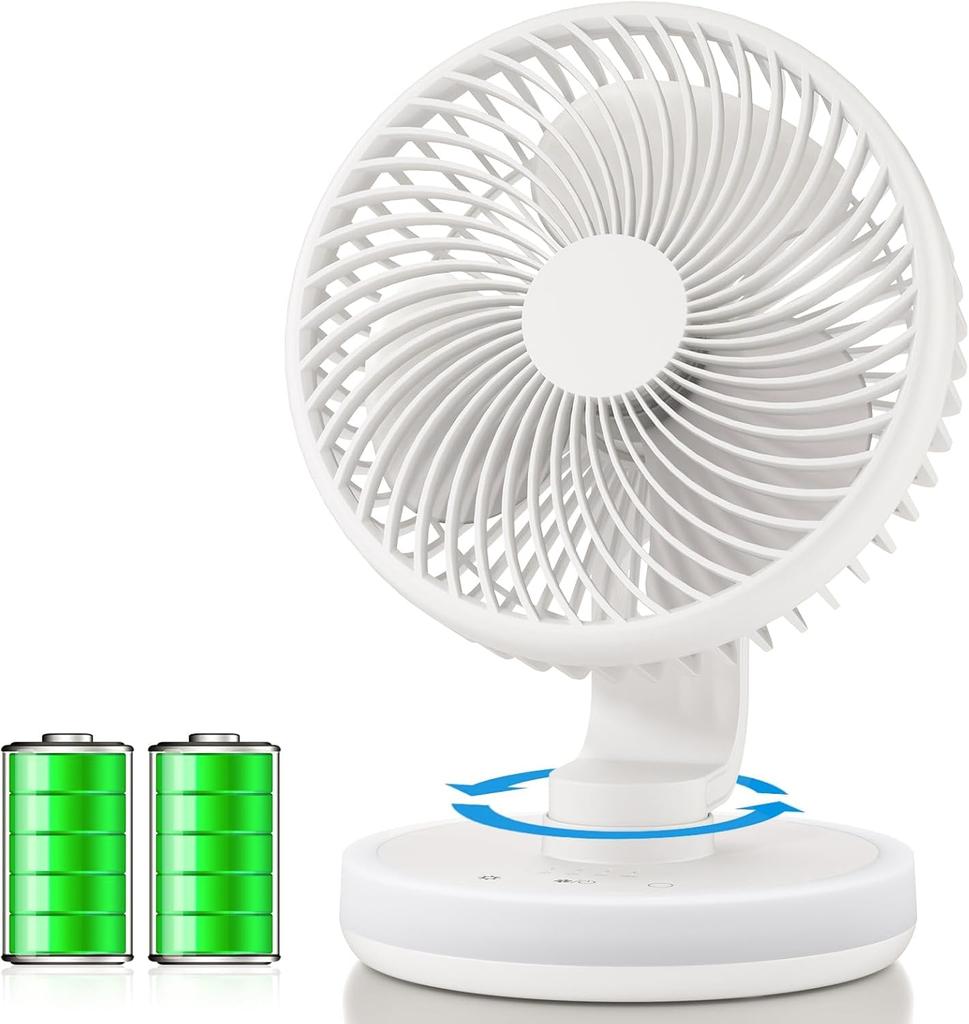 for Night Tillmulya Compact Rechargeable Desk Fan with Automatic 4 Wind Speed Quiet LED Powerful DC Compact USB Mini Desk Fan for and Outdoors [New