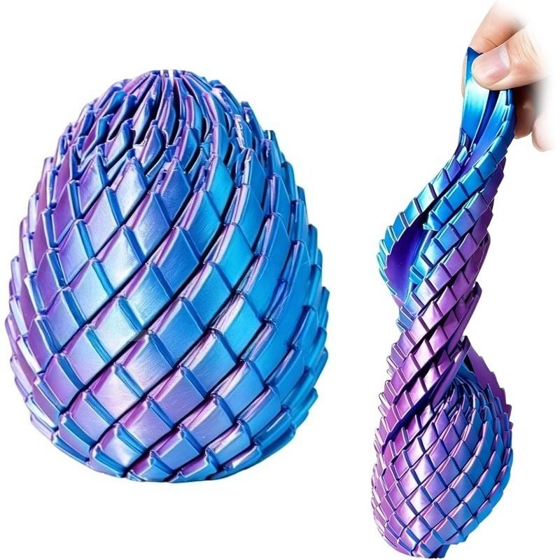 Twisty Fidget Egg, 3D Printed Slippery Egg Fidget, Easter Dragon Eggs, Easter Basket Stuffers Essentials,Stress Relief Desk Fidget Toy for Adults