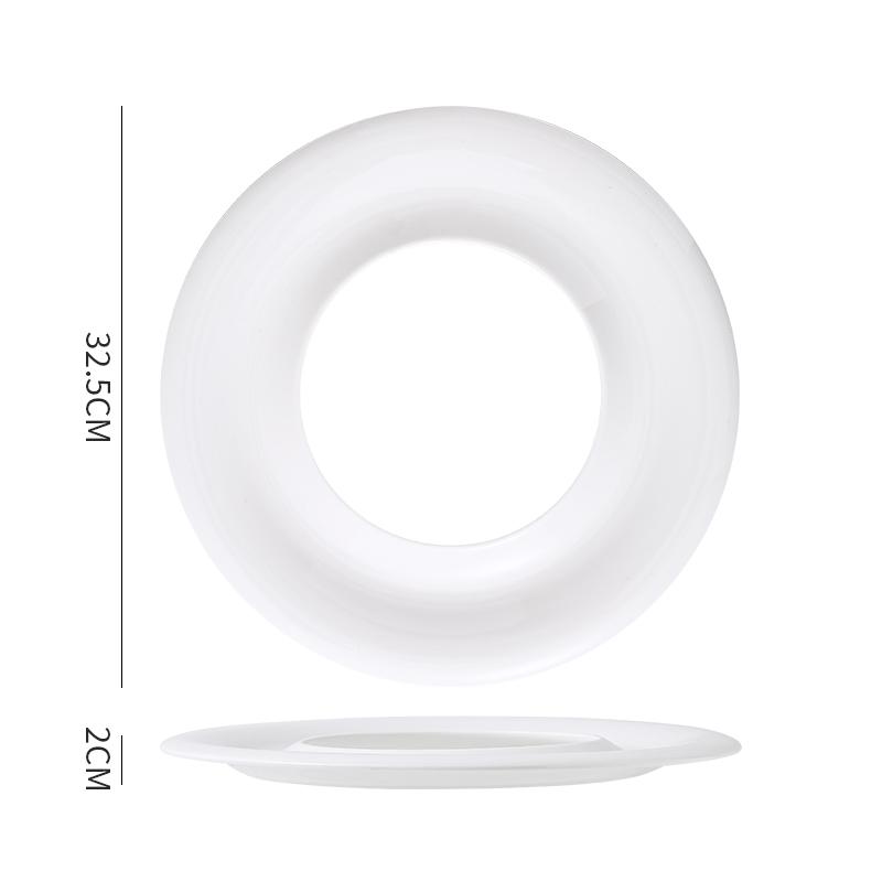 White Round Ceramic Dining Plate Sushi Plate Dim Sum Dish Dessert Bowl Sashimi Plates Fruit Bowl Cake Pan Pastry Plates Tray