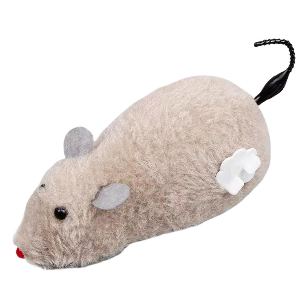 Topolino Peluche a Carica Giocattolo Ratto Mobile per Gatti Cani & Bambini Animale Realistico a Orologeria Giocattolo Scherzo Gioco Interattivo