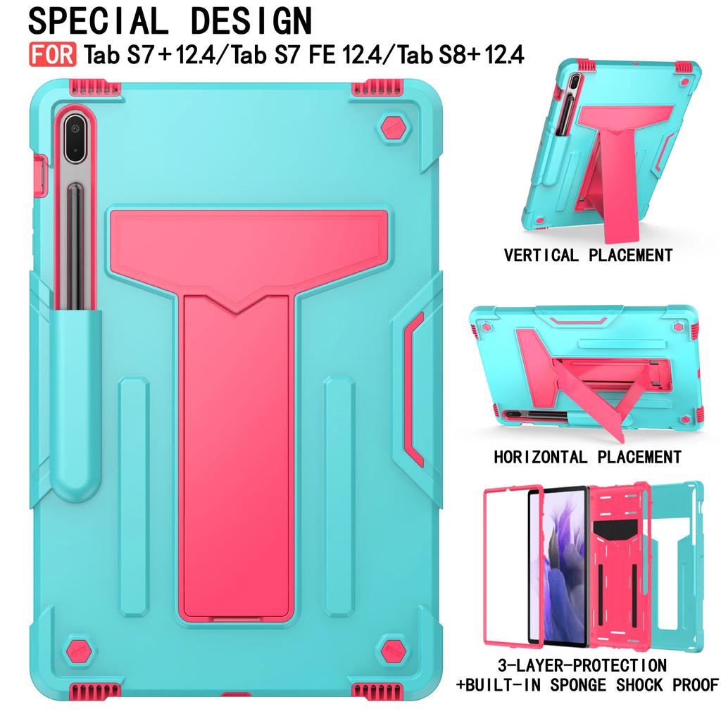 For Samsung Galaxy Tab Case S10 S9 S8 S7 Plus FE S6 Lite A7 A8 Cover Stand Bracket Kickstand Hard Shockproof Tablet Cases