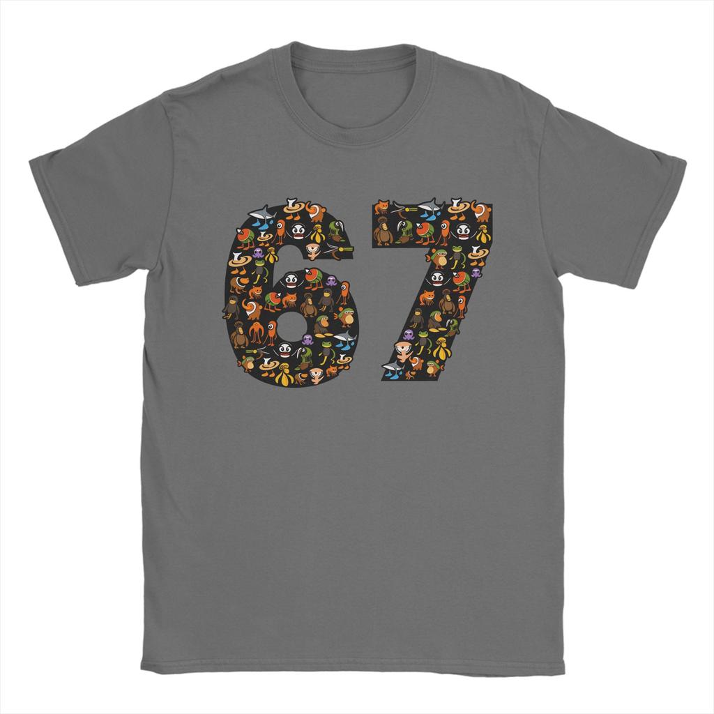 67 Six Seven Italian Brainrot Men T Shirt Novelty Tees Short Sleeve Crewneck TShirts Pure Cotton Gift Clothes