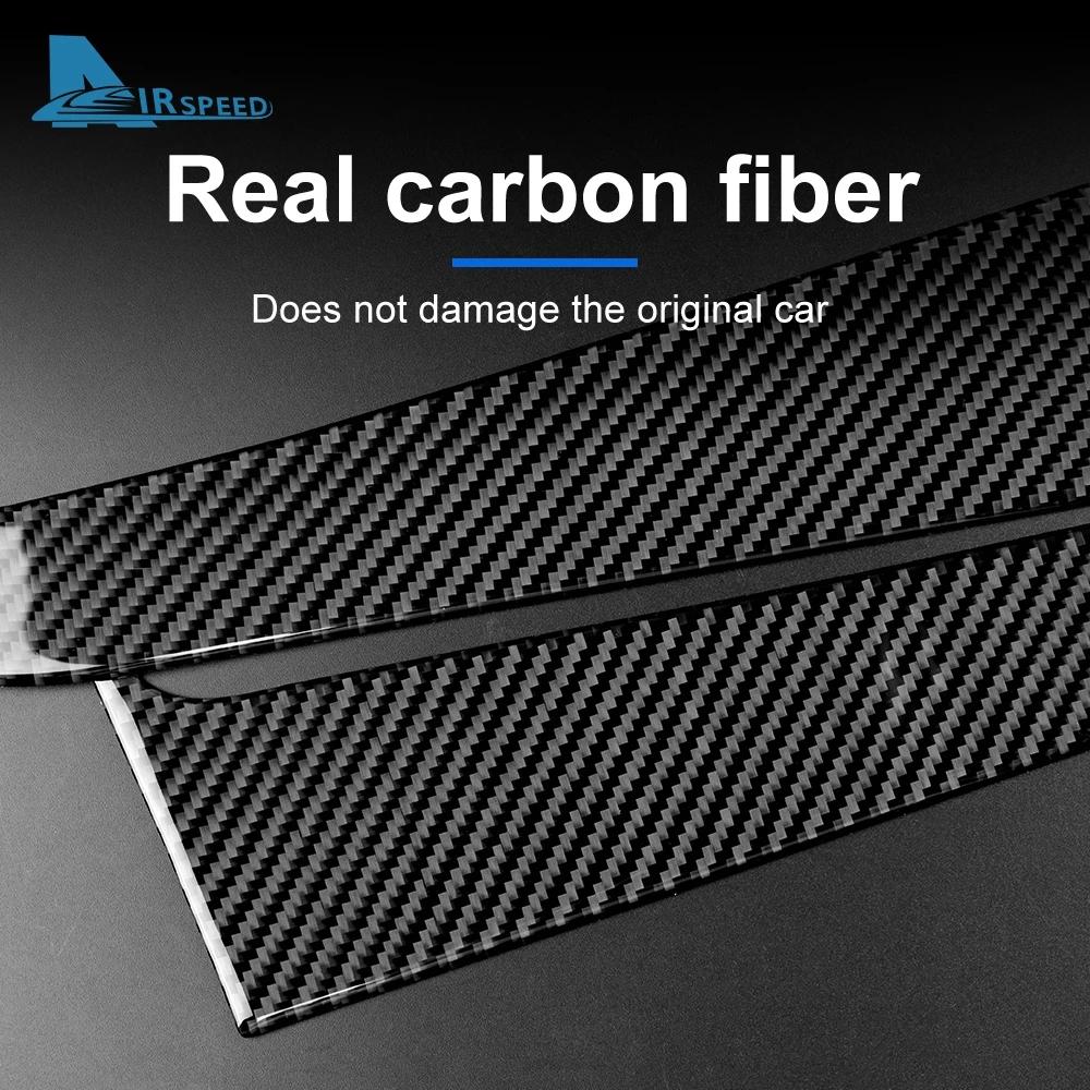 AIRSPEED Dekal För Ford Mustang 2015-2022 RHD LHD Fram Bakdörr Bil Äkta Kolfiber Interiörlist Tillbehör