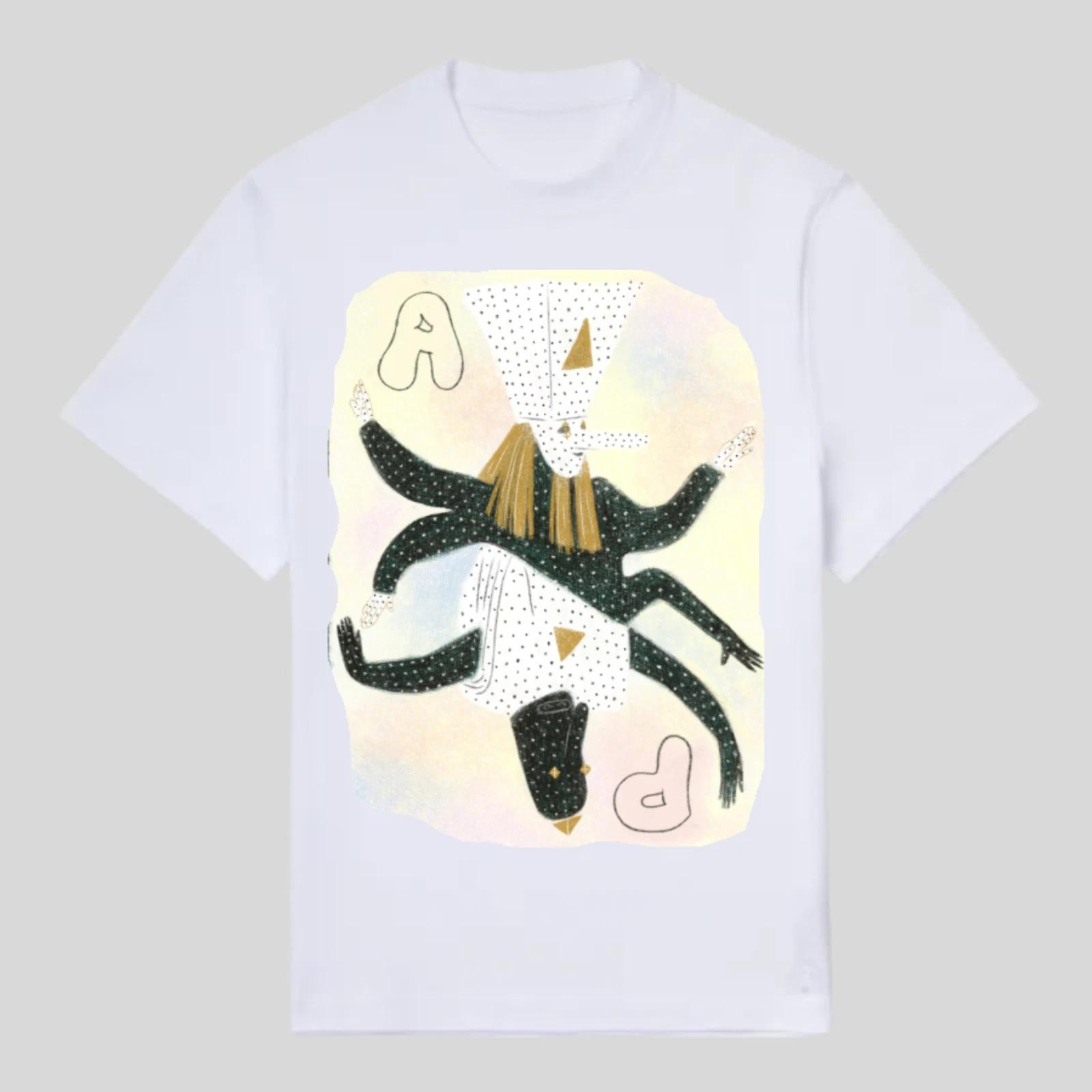 Abstract Graphic T-Shirt White Geometric Figure Art Print Unisex Modern Tee 2XL