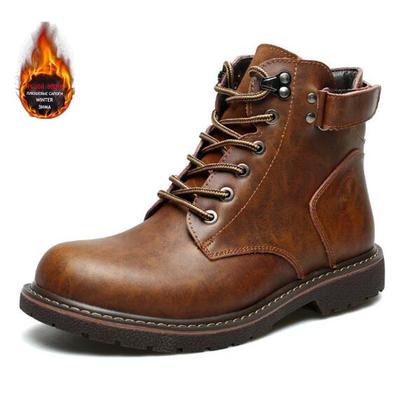 Neue Winter Herren warme abkle Motorradstiefel Lederstiefel modische Herren Baumwolle warme Stiefel chaussure chic homme D75
