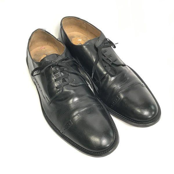 Tillverkad i Italien/JOHNSTON & MURPHY/Cap Toe Skor med rakt tåparti/8.5M/26.0-26.5/Svart/(BEGAGNAD)