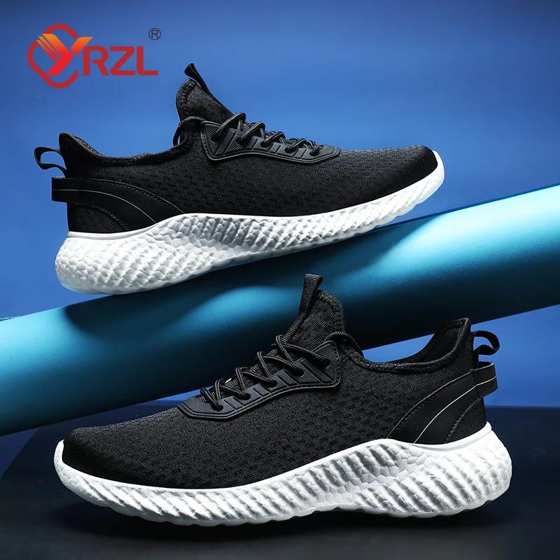 YRZL Men Casul Sports Shoes Breathable Walking Sneakers Outdoor Lightweight Comfortable Sweat-Absorbant Tenis Masculino Man Shoe