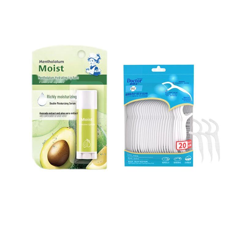 

Dr. Dental Floss Sticks (20-count) with Moisturizing Lip Balm