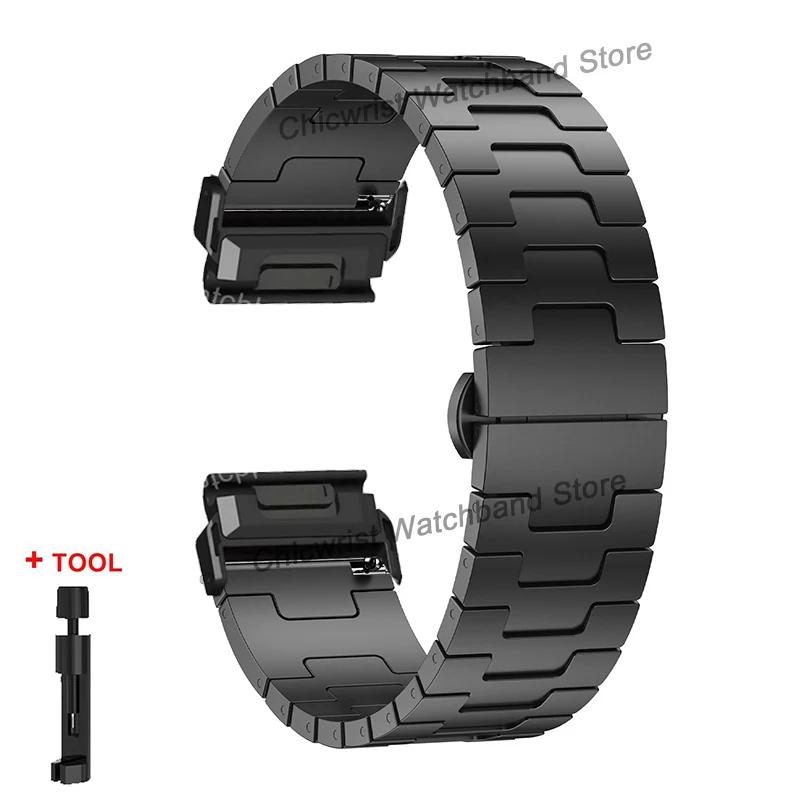 Cinturino Quickfit in Titanio Per Garmin Fenix 8/7X/6X/6XPro/5X/5XPlus 3 3HR 26mm Metallo A Sgancio Cinturino Per Orologio Per Descent Mk1 Mk2 Enduro