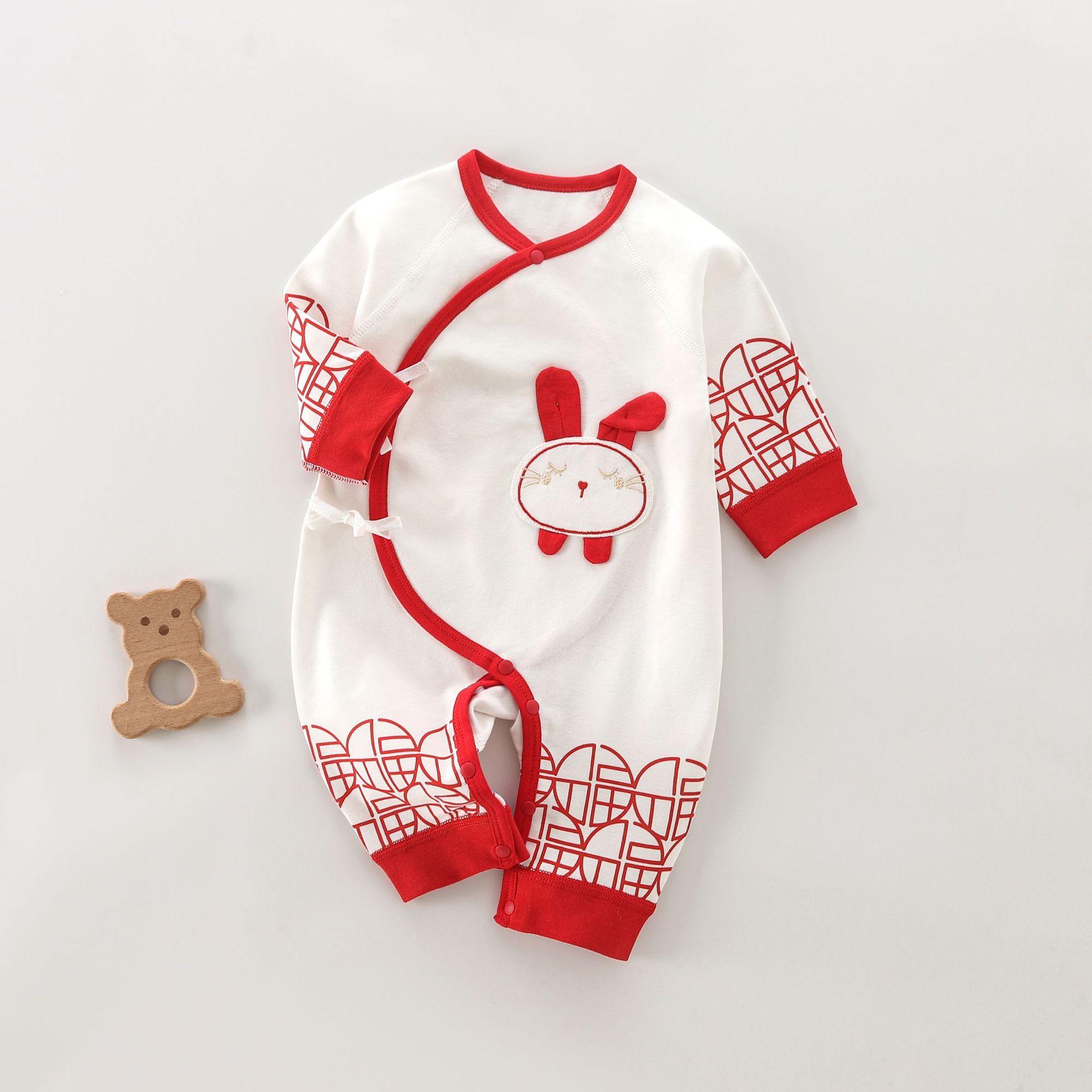 

Бавовняний дитячий ромпер з довгим рукавом, дизайн з запахом на плечі, зав язки спереду хрест-навхрест, м який та зручний одяг для новонароджених, безпека класу А 66