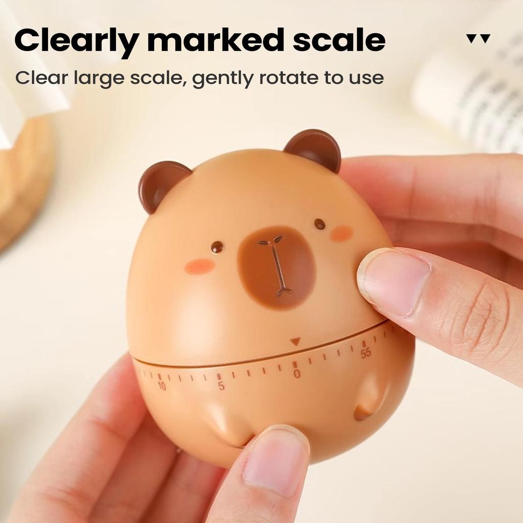 60-minute Capybara Mechanical Timer Cartoon Capybara Visual Timer Manual Countdown Timers For Kids Friends Students