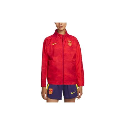 Dri-FIT Anthem China Team All-Over Print Stand Collar Quick-Dry Football Jacket Women Jacket Red DV5615-687