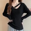 2026 Fall/Winter Women's Knit Sweater with Hollow Neck Design