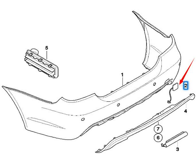 BMW 5 Series E60 Rear Bumper Tow Hook Cover 51127897217