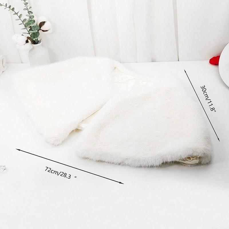 1Pc Polyester Fiber Wedding Dress Wedding Shawl Warm Scarf Dress Accessories Winter Long Hair Fur Shawl Cheongsam