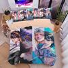 Anime Bizarre Adventure Bedding Set JoJo's Duvet Cover Pillowcase Jotaro Kujo Quilt Cover for Boys Girls Twin Queen Size