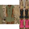 Stylish Summer Women's Short Sleeves V-neck Tunic Midi Dress For Plus Size Fashion