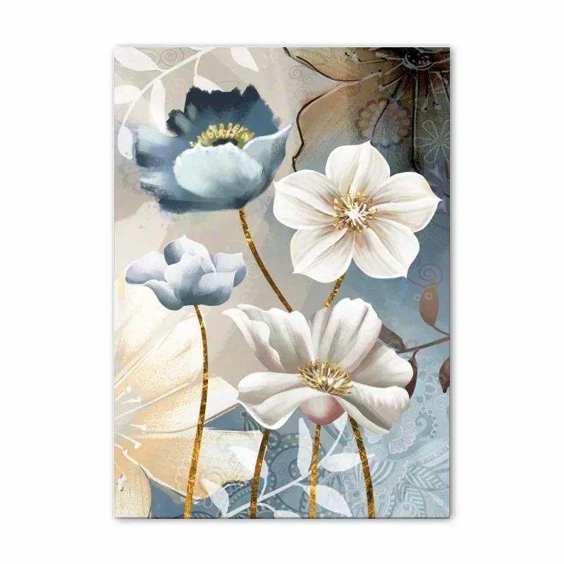 Scandinavian Abstract Wall Art Flower Poetry Stereoscopic HD Canvas Poster Prints Home Bedroom Living Room Decoration