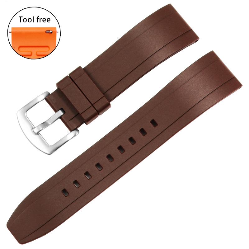 

Quality Fluoro Rubber Watch Strap 20mm 21mm 22mm 23mm 24mm Sport Watchband Black Green Wristband With Quick Release Spring Bar 21mm