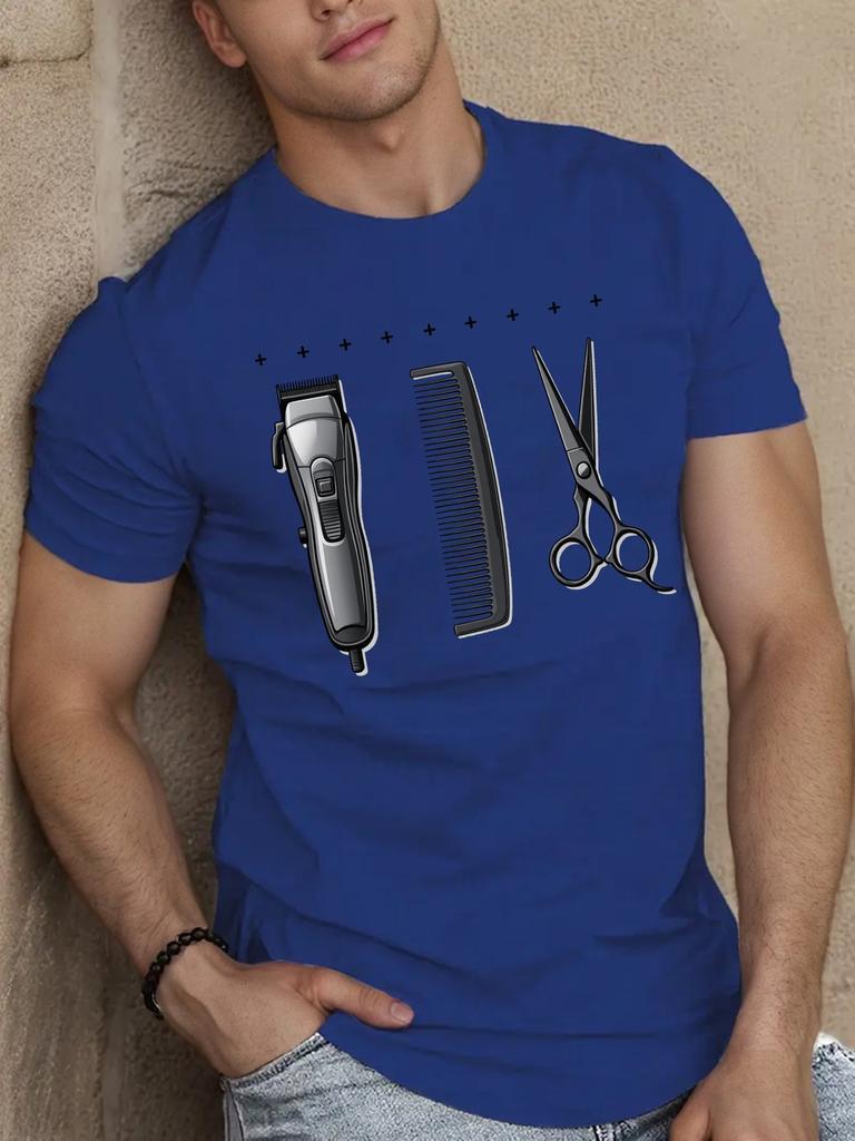 Barber Tools Graphic Printing Summer Autumn Winter Men's and Women's Short Sleeved T-shirts Casual Loose Outdoor Street Trend